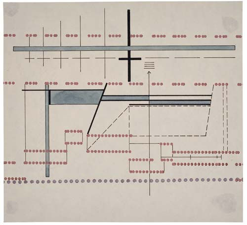 Appraisal: KAREL TEIGE Untitled Abstract Composition Pen and ink with watercolor