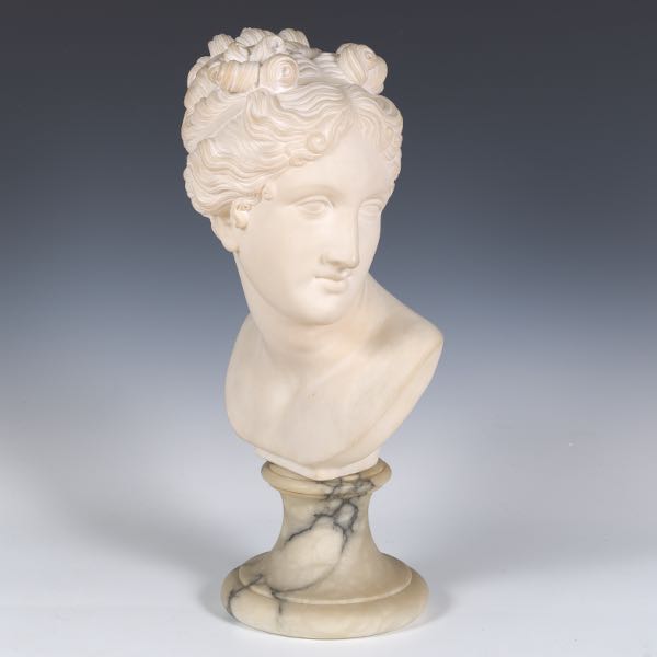 Appraisal: GRAND TOUR WHITE MARBLE BUST OF VENUS AFTER ANTONIO CANOVA