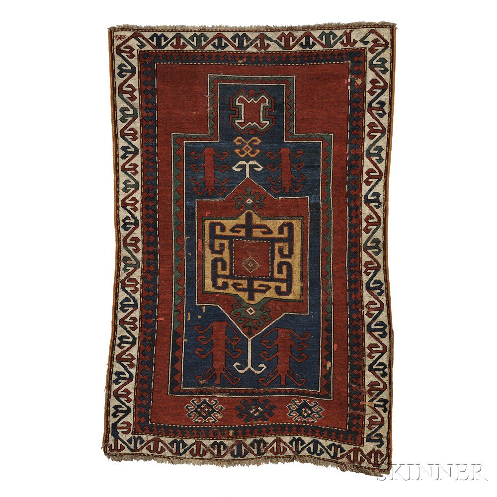 Appraisal: Fachralo Kazak Prayer Rug Southwest Caucasus c the concentric hooked