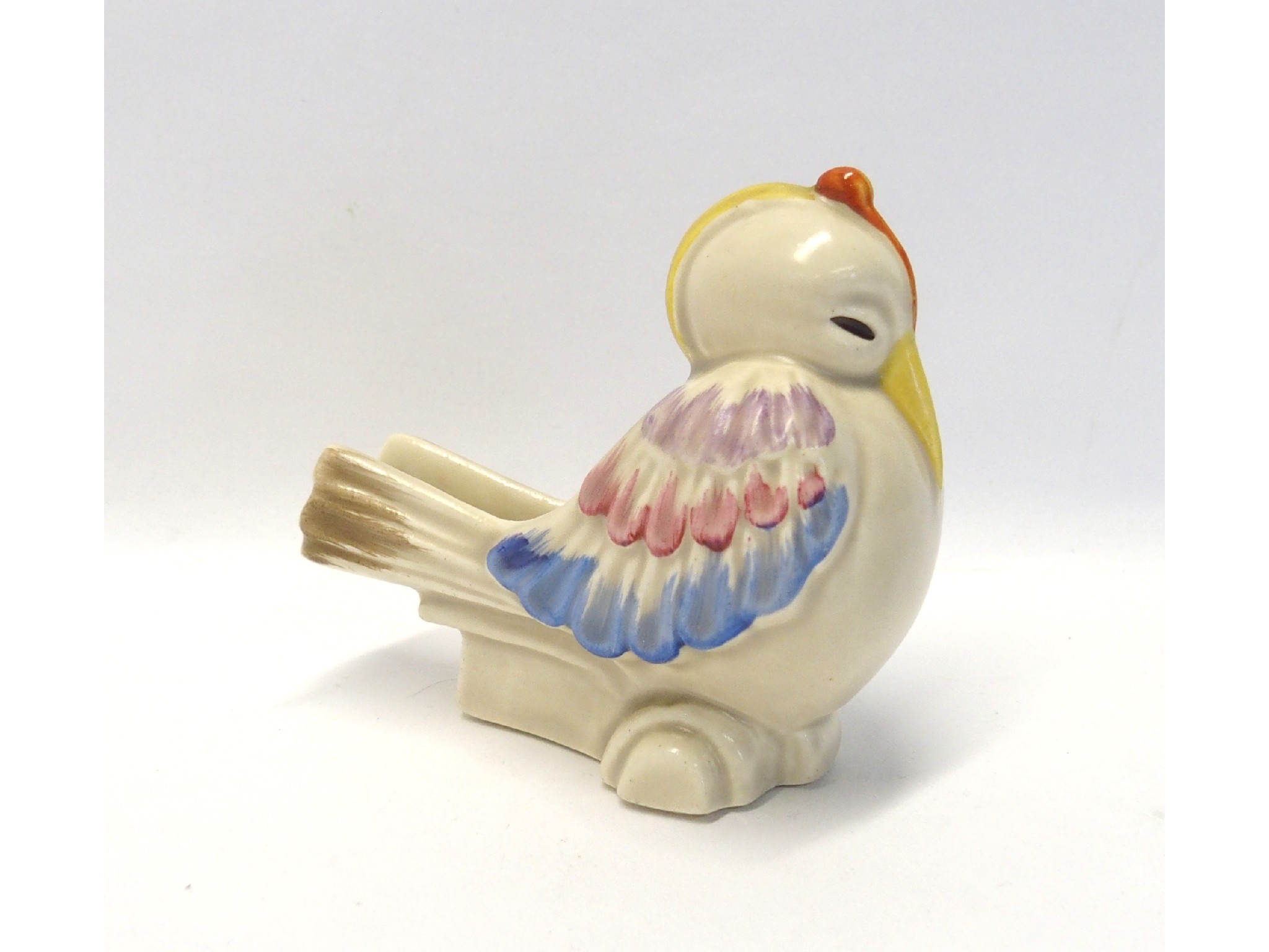 Appraisal: Clarice Cliff pipe holder modelled as a bird