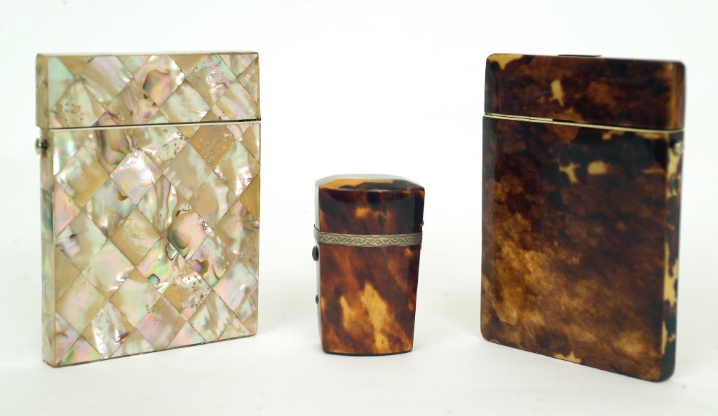 Appraisal: VICTORIAN MOTHER-OF-PEARL CARD CASE of characteristic form with hinged lid