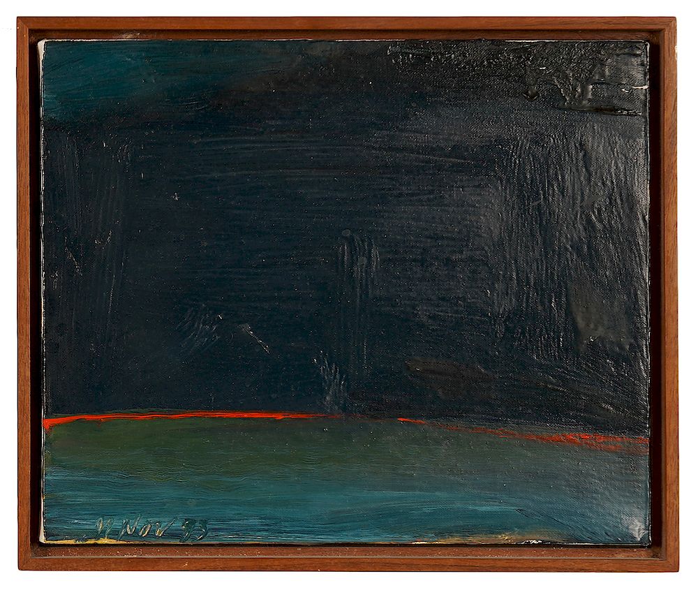 Appraisal: Eric Aho 'Field Edge Midnight I' Oil on canvas Eric