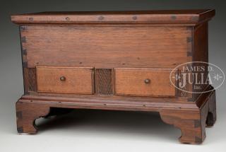 Appraisal: EXTREMELY FINE MINIATURE PENNSYLVANIA WALNUT DOWER CHEST Late th-early th