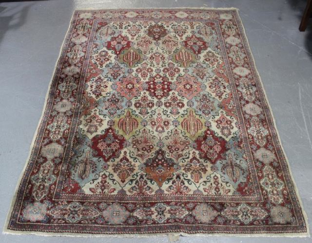 Appraisal: Handmade Vintage Openfield Carpet From a Queens NY estate Dimensions