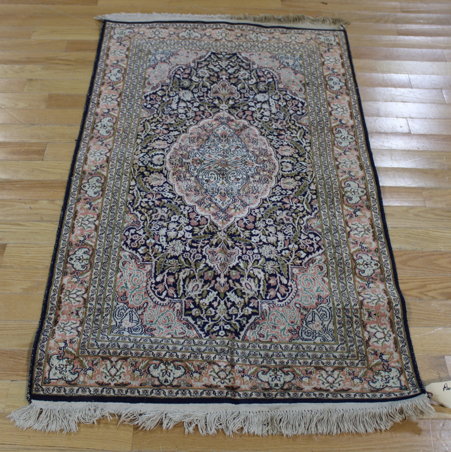 Appraisal: Vintage And Finely Hand Woven Silk Carpet Nice and very