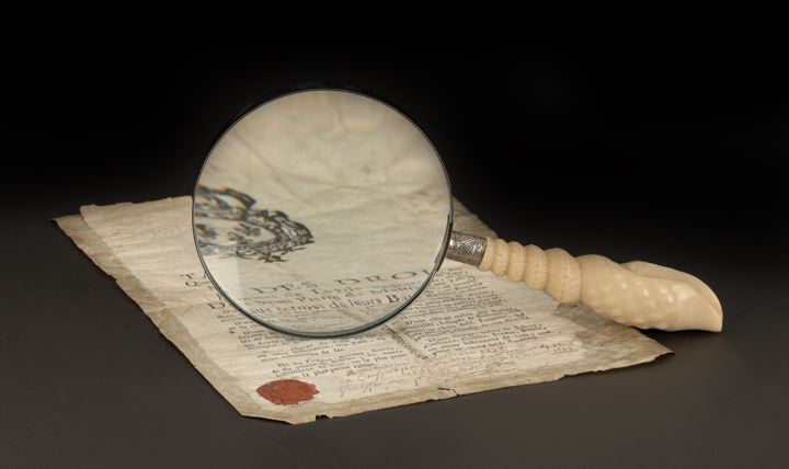 Appraisal: Victorian Carved Ivory Desk Magnifier and later the handle carved