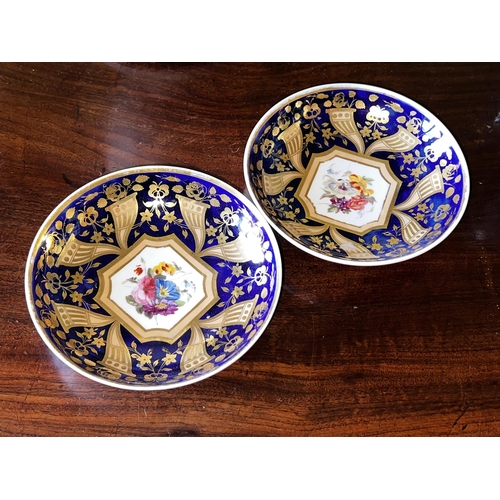 Appraisal: Fine pair of antique porcelain saucer dishes finely painted central