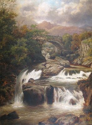 Appraisal: William Henry Mander - Cyffing Brigde and Falls near Capel