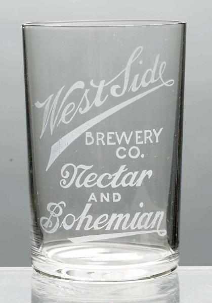 Appraisal: West Side Brewery Co Acid-Etched Beer Glass Solid bright imprint