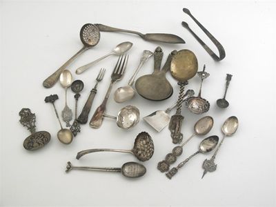 Appraisal: A quantity of miscellaneous flatware cutlery a sugar crusher various