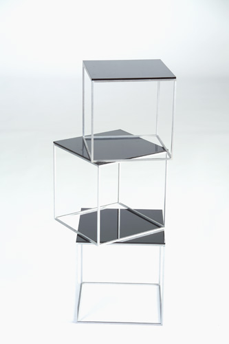 Appraisal: POUL KJAERHOLM Set of three PK nesting tables with square