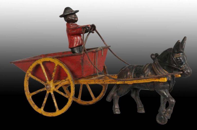 Appraisal: Cast Iron Kenton Donkey-Drawn Cart Toy Condition Very Good Size