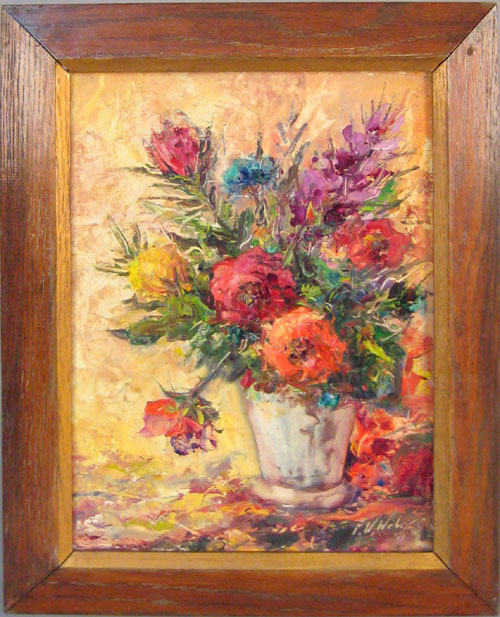 Appraisal: Fred W Weber American b oil on board still life