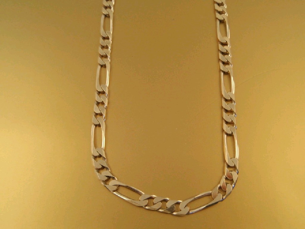 Appraisal: A heavy staggered link neck chain Italian marks for ct