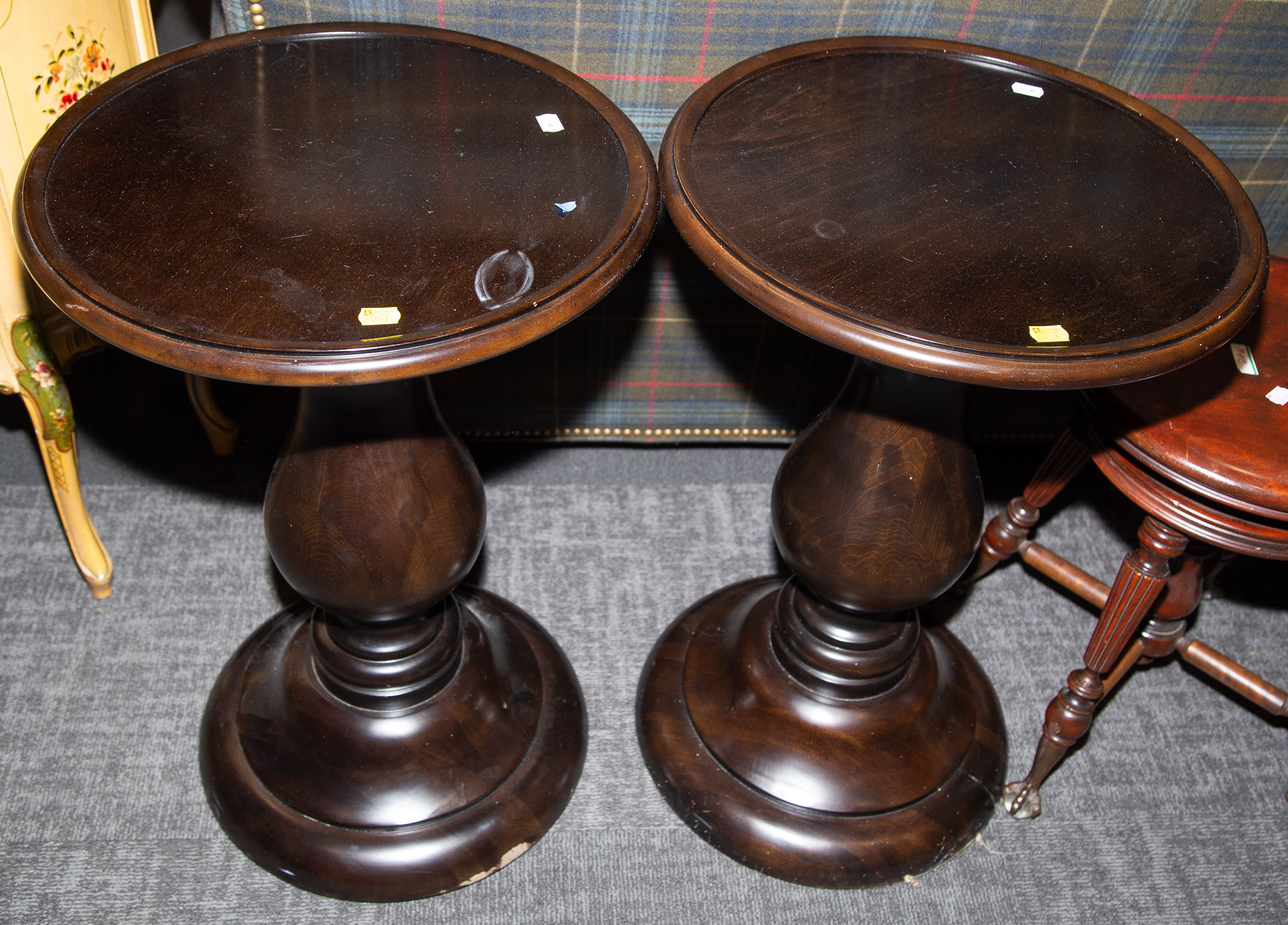 Appraisal: A PAIR OF MODERN LAMP TABLES in H