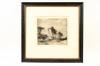 Appraisal: ETCHING - German Expressionist Landscape with three dogs unsigned ca