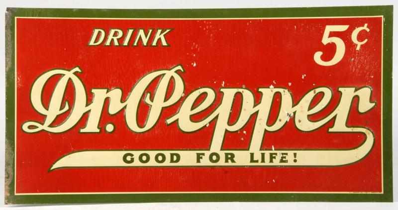 Appraisal: Embossed Tin Dr Pepper Sign Description s Some paint chips