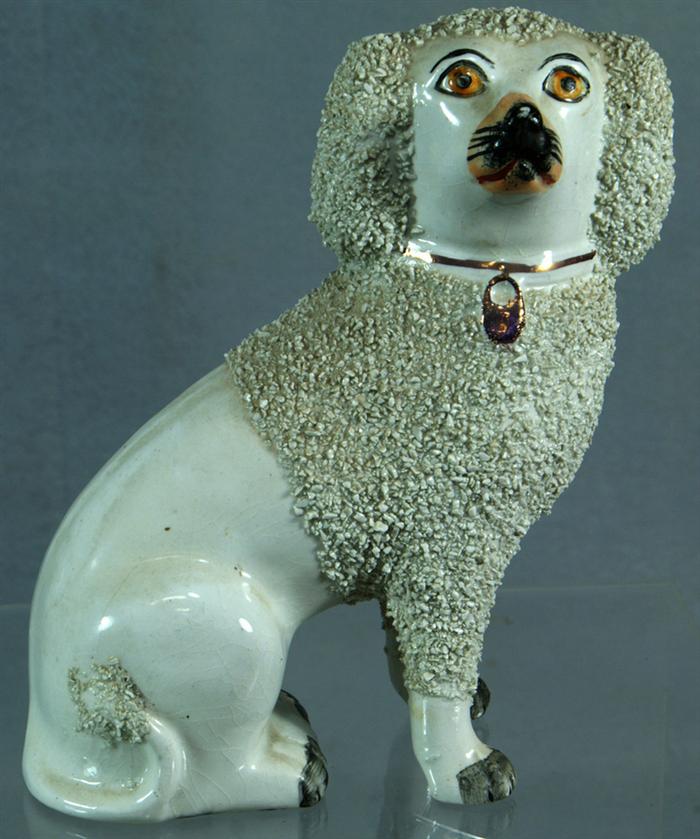 Appraisal: English Staffordshire figure of a spaniel c h crazing consistent