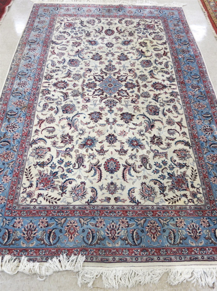 Appraisal: HAND KNOTTED ORIENTAL CARPET Indo-Kashan overall floral arabesque decoration on