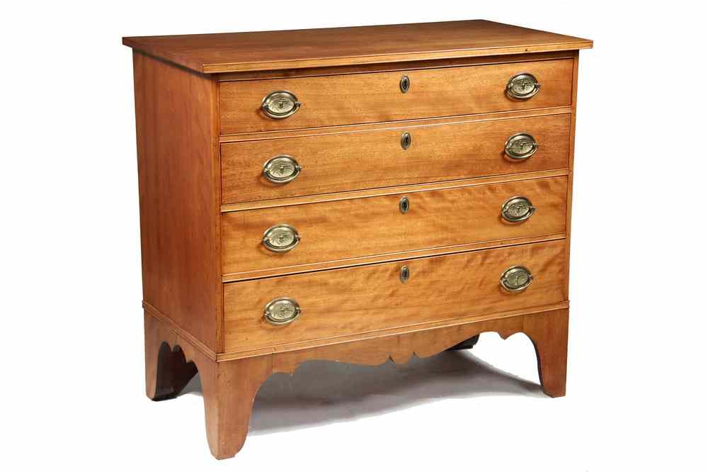 Appraisal: CHEST OF DRAWERS - Fine Country Hepplewhite period flame birth