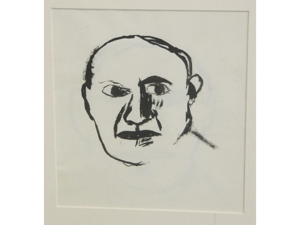 Appraisal: DONALD BAIN Brush drawing 'Pablo Picasso'