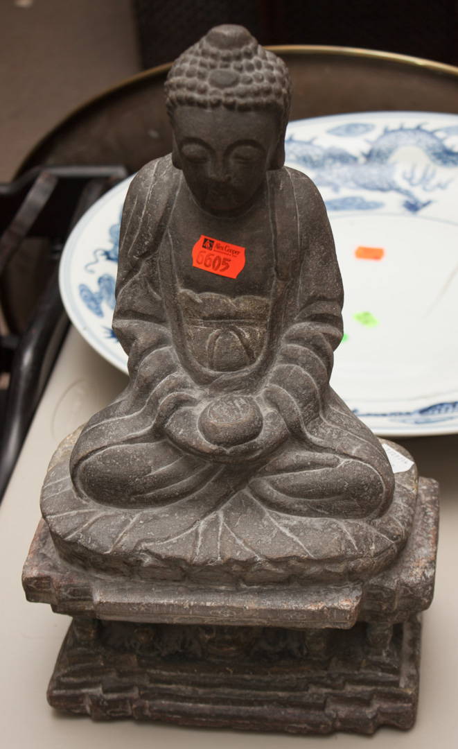 Appraisal: Carved stone Buddha Undernumber