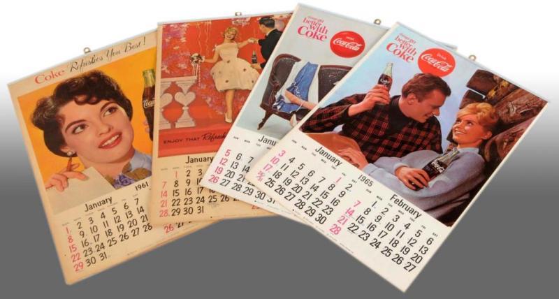 Appraisal: Lot of Coca-Cola Calendars Description and The earlier two have