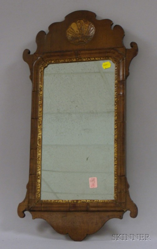 Appraisal: Queen Anne Parcel-gilt Mahogany Mirror lg in