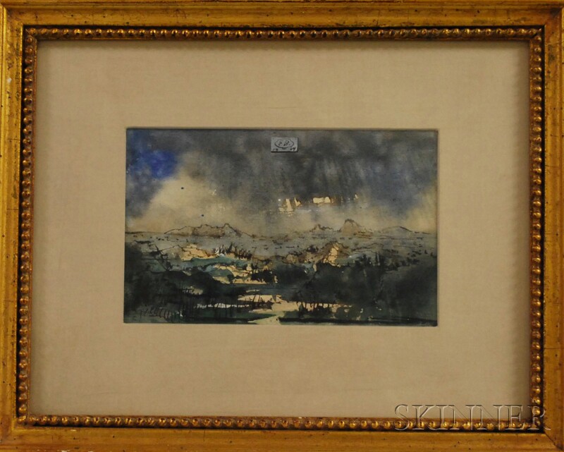 Appraisal: Eugene Gustavovitch Berman American Russian - Stormy Landscape Monogrammed in