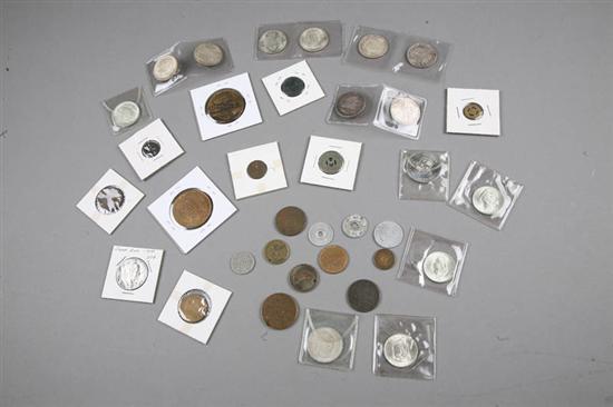 Appraisal: THIRTY-FOUR COINS AND TOKENS Lot includes eight Booker T Washington