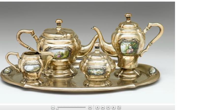 Appraisal: Austrian silver and enamel mounted tea serviceearly th century