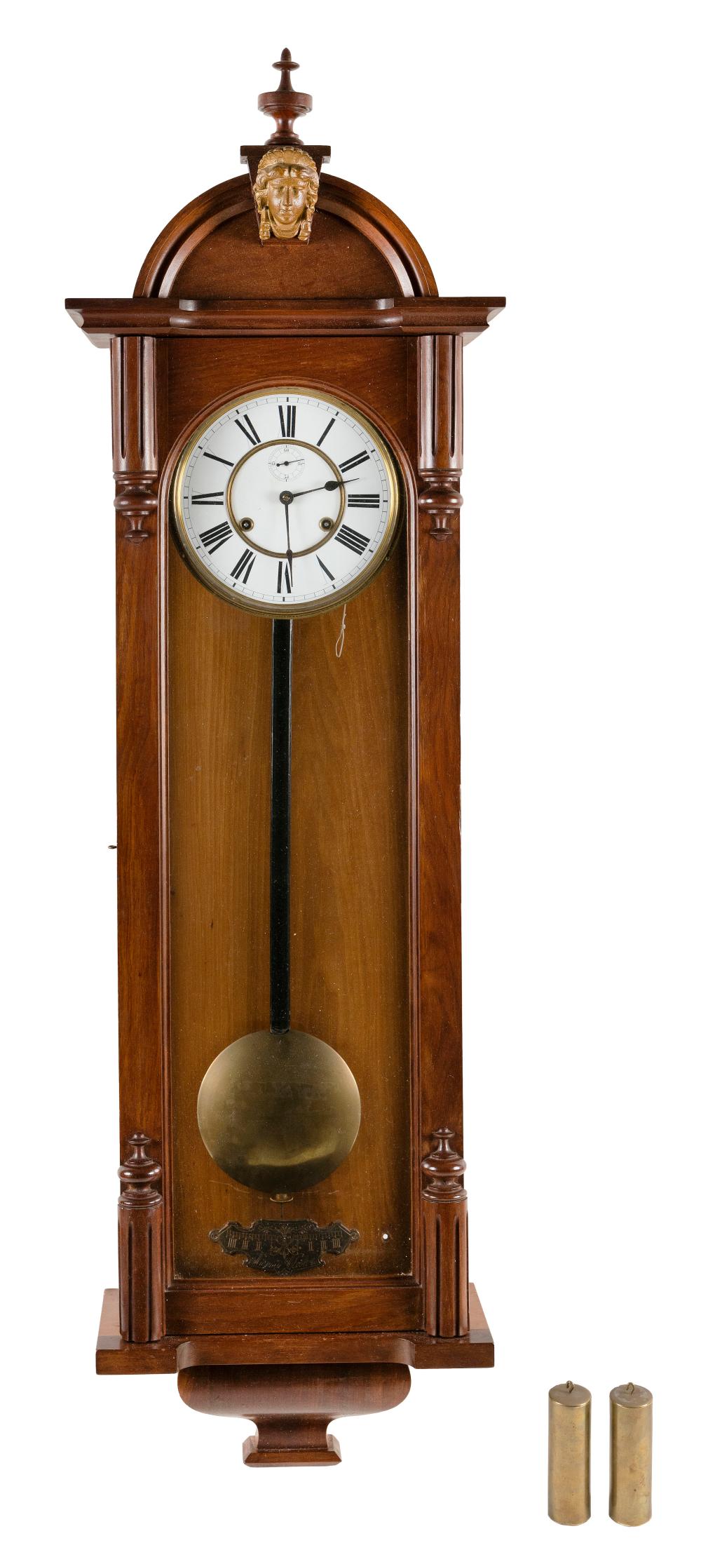 Appraisal: ANSONIA CAPITOL WALL CLOCK LATE TH CENTURY HEIGHT WIDTH DEPTH