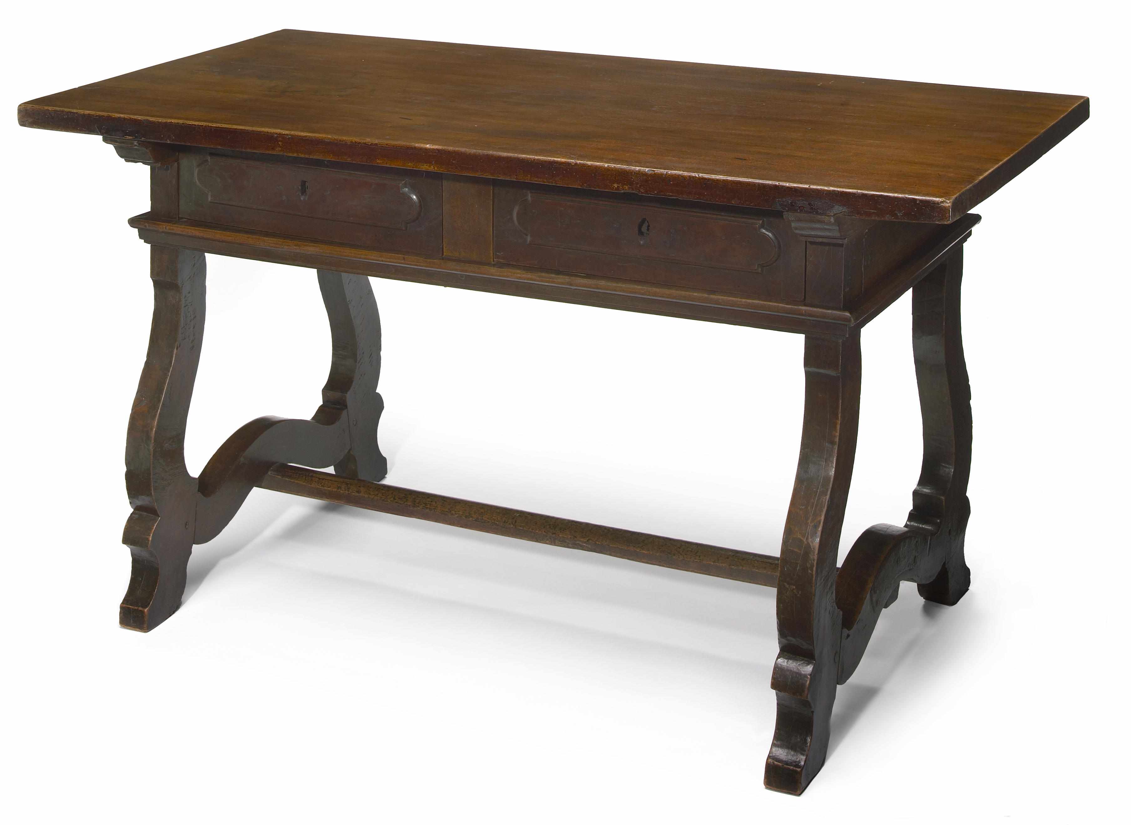 Appraisal: An Italian Baroque walnut library table incorporating antique and later