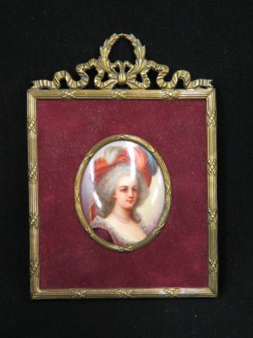 Appraisal: Miniature Painting on Porcelain of MarieAntoinette oval image area x