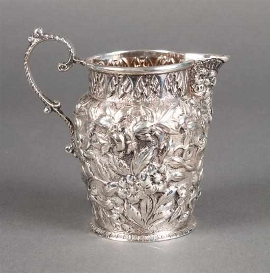 Appraisal: American repousse silver cream jug S Kirk Son Baltimore mid-