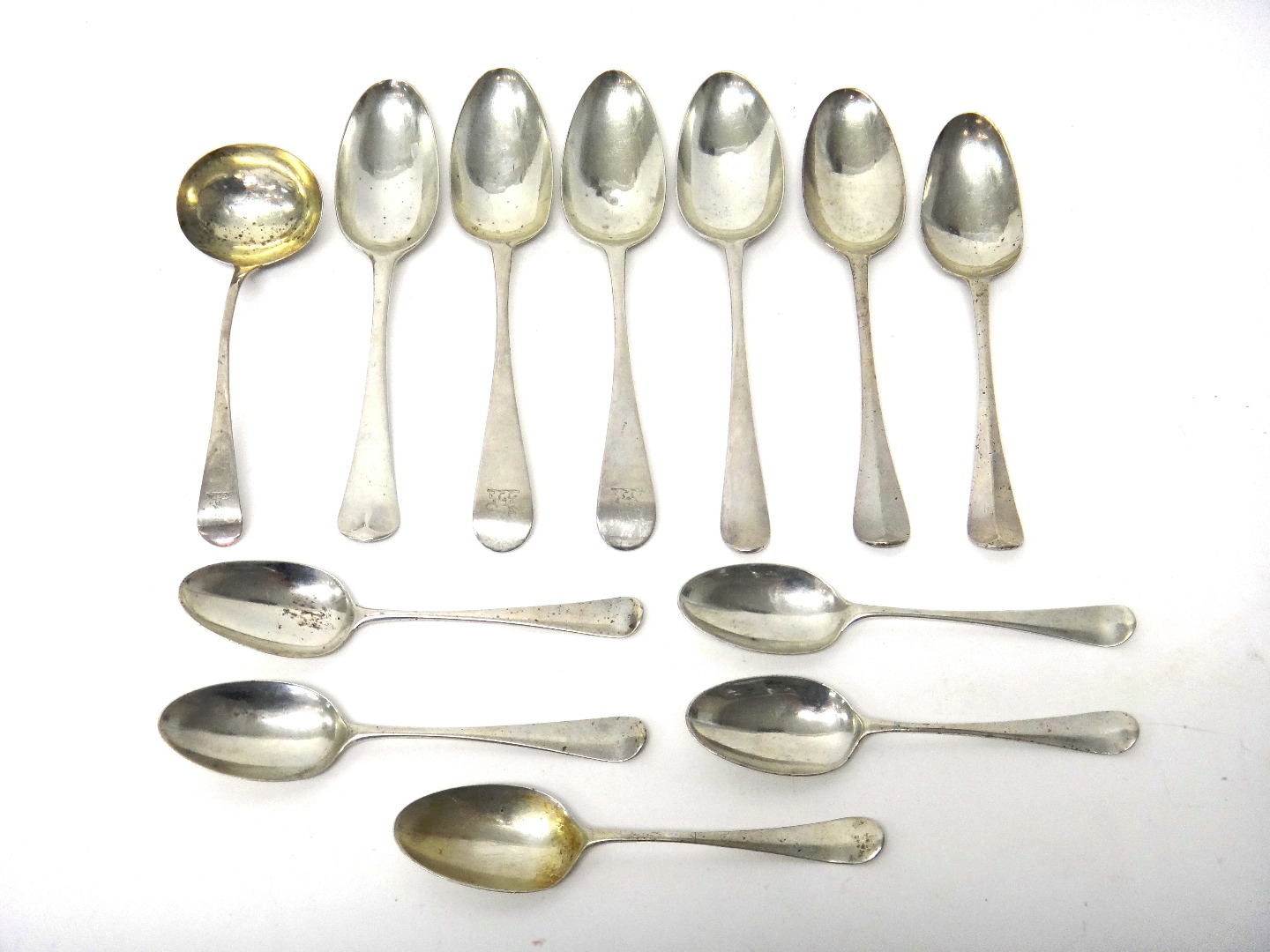 Appraisal: Silver flatware comprising a George I rat tail pattern dessert