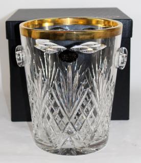 Appraisal: Etzel crystal champagne bucket with box Etzel Cristal crystal champagne