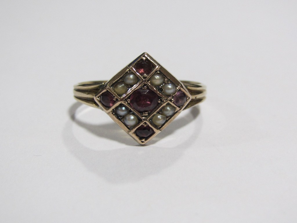 Appraisal: An Edwardian ct rose gold pink tourmaline and seed pearl