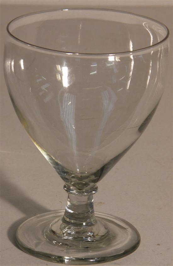 Appraisal: th century glass rummer on folded round foot h in