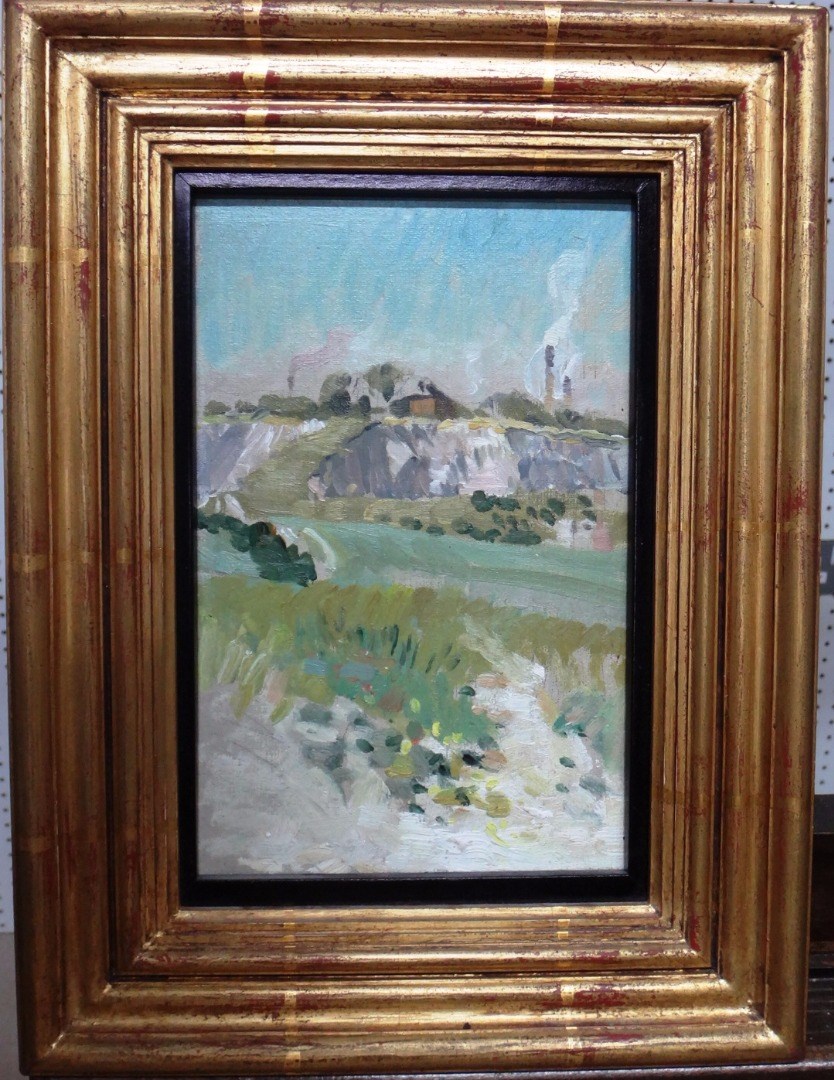 Appraisal: John Edgar Platt - Chalk Cliffs Nr Rochester oil on