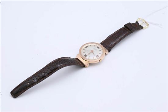 Appraisal: MEN'S WRIST WATCH Rose gold case with Arabic numerals at