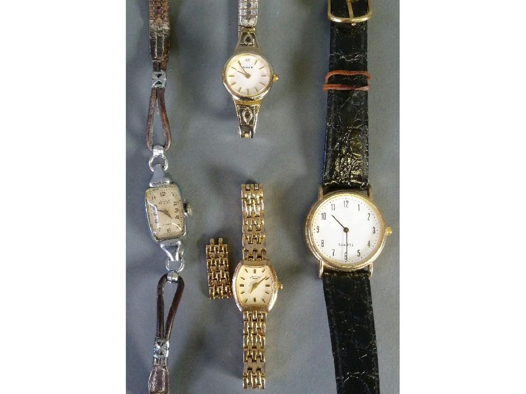 Appraisal: LADY'S ROTARY GOLD PLATED BRACELET WATCH with quartz movement in