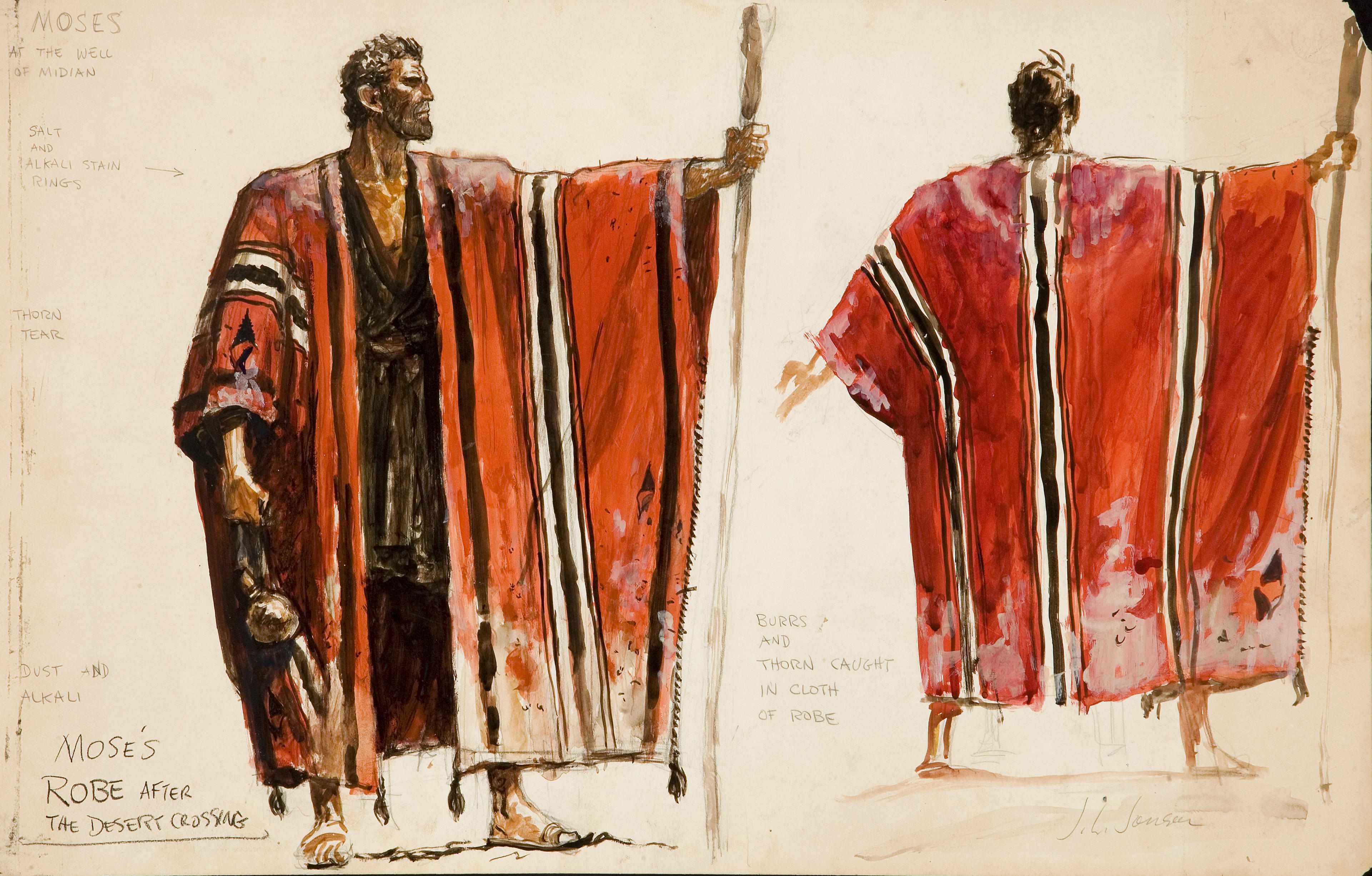 Appraisal: Original costume studies by John Jensen for The Ten Commandments