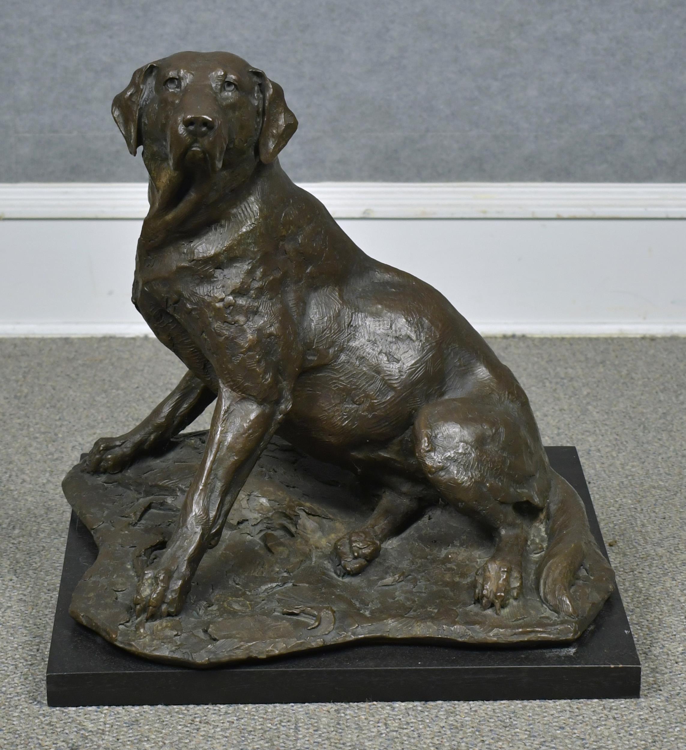 Appraisal: WALTER MATIA SPORTING DOG BRONZE A signature large scale bronze