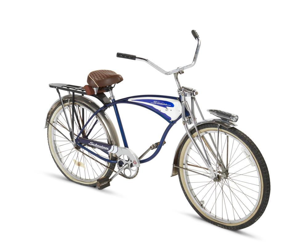 Appraisal: A Schwinn reproduction cruiser bicycle Circa s With cantilevered tubular