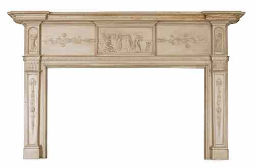 Appraisal: Philadelphia Federal carved pine mantle ca attributed to Robert Wellford