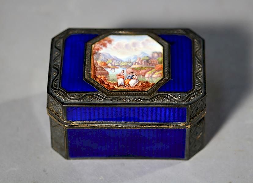 Appraisal: th C French Gilt Silver Enamel Box French th C