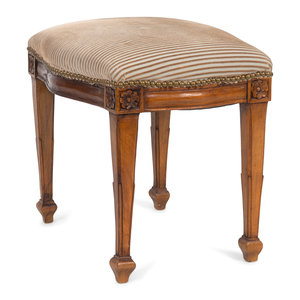 Appraisal: A Louis XVI Style Mahogany Stool Height x length x