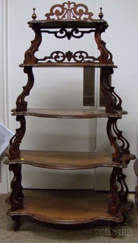 Appraisal: Victorian Walnut Graduated Five-tier Etagere ht wd in