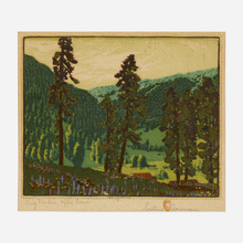 Appraisal: Gustave Baumann BIG TIMBER UPPER PECOS woodblock print in colors